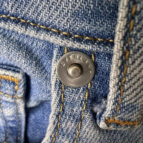 Everlane Jeans Womens Size 27R Light Wash Straight Leg Raw Hem Denim Cotton - Picture 10 of 15